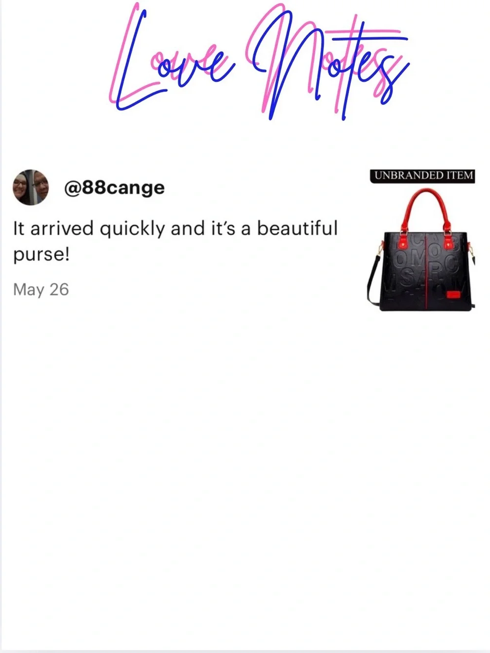 PURSE: Black/Red Geometric Embossed Lettering & Painted Edging Tote, NWOT